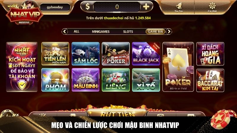 Mẹo và chiến lược chơi Mậu Binh Nhatvip